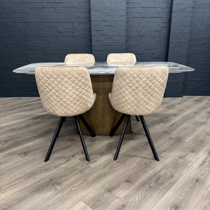 Chicago 1.8m Dining Table PLUS X4 Chicago Taupe Dining Chairs