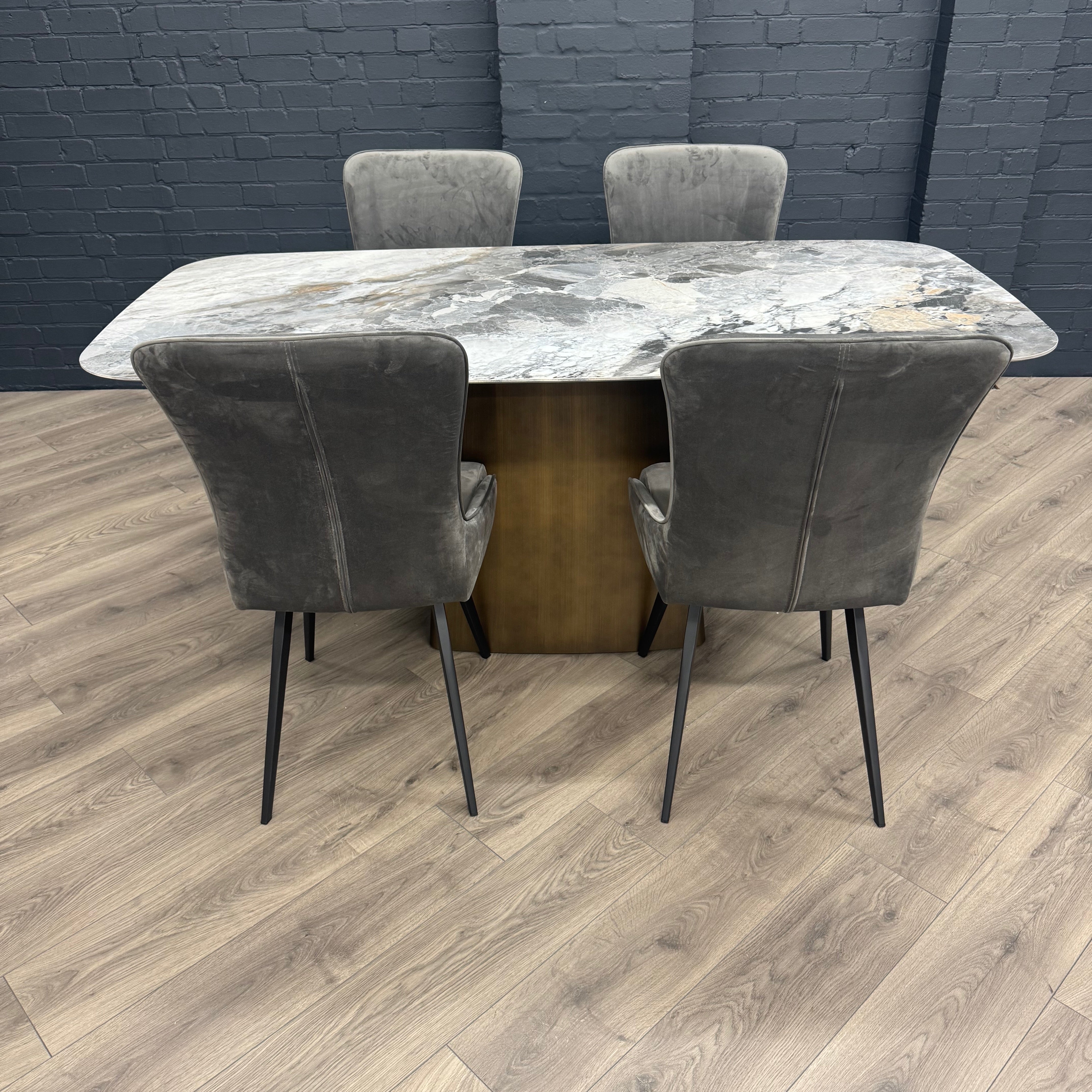Chicago 1.8m Dining Table PLUS X4 Austin Grey Dining Chairs