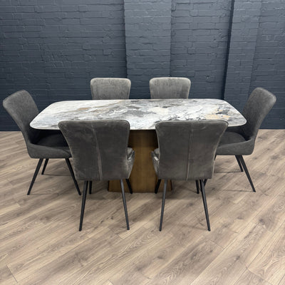 Chicago 1.8m Dining Table PLUS X6 Austin Dining Chairs