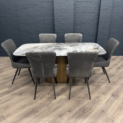Chicago 1.8m Dining Table PLUS X6 Austin Dining Chairs
