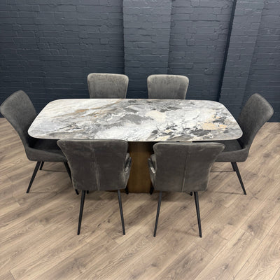 Chicago 1.8m Dining Table PLUS X6 Austin Dining Chairs