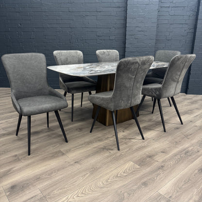 Chicago 1.8m Dining Table PLUS X6 Austin Dining Chairs
