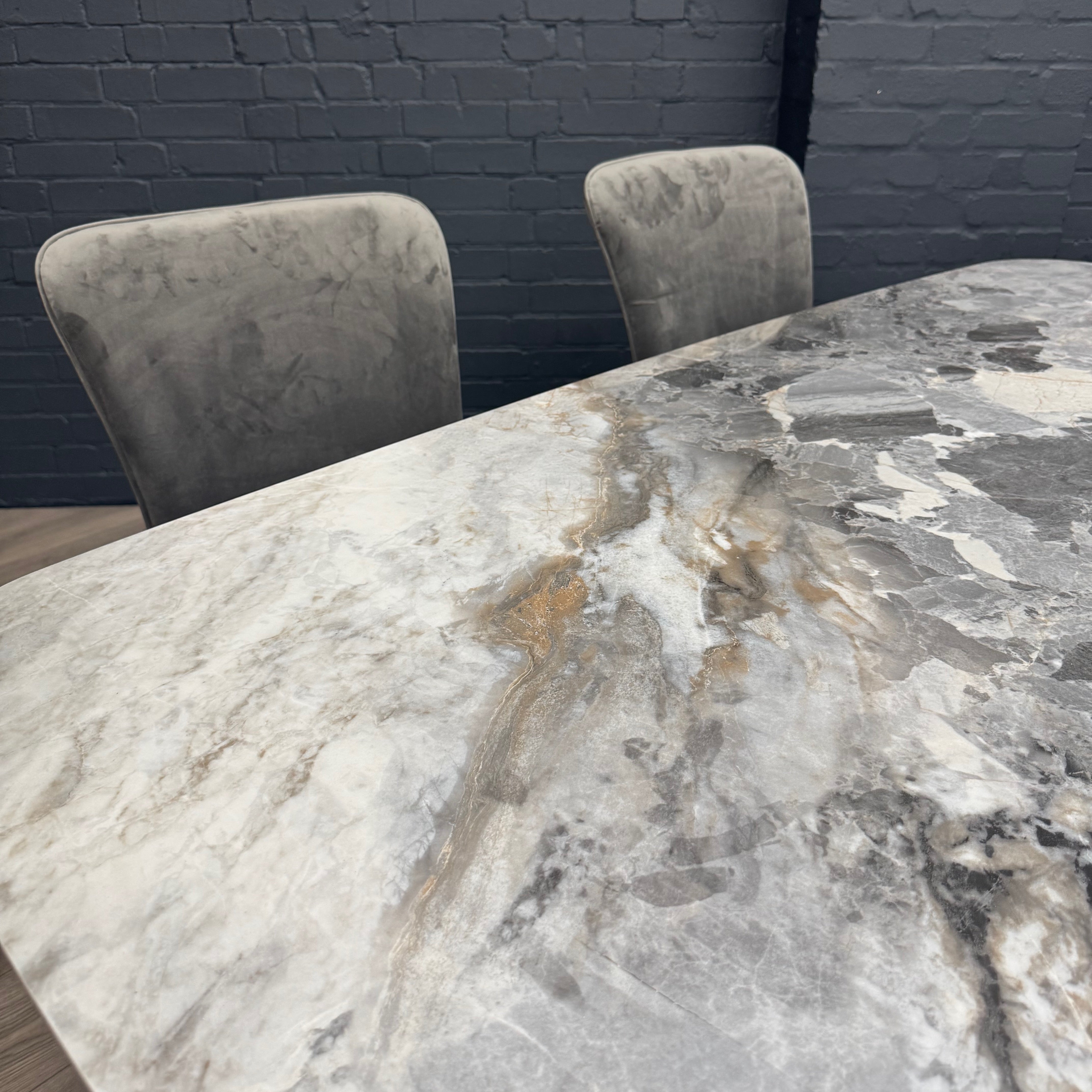 Chicago 1.8m Dining Table PLUS X4 Austin Grey Dining Chairs