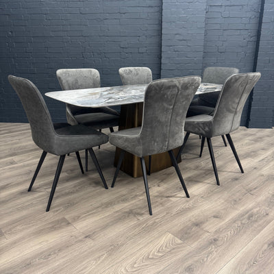 Chicago 1.8m Dining Table PLUS X6 Austin Dining Chairs