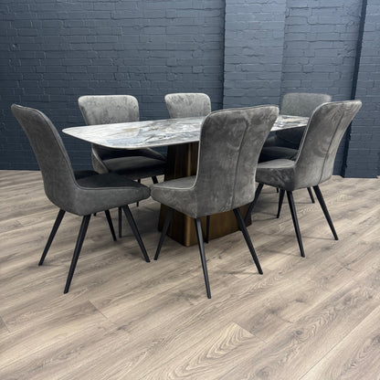 Chicago 1.8m Dining Table PLUS X6 Austin Dining Chairs