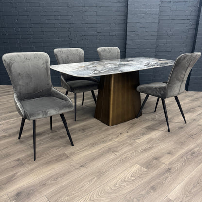 Chicago 1.8m Dining Table PLUS X4 Austin Grey Dining Chairs