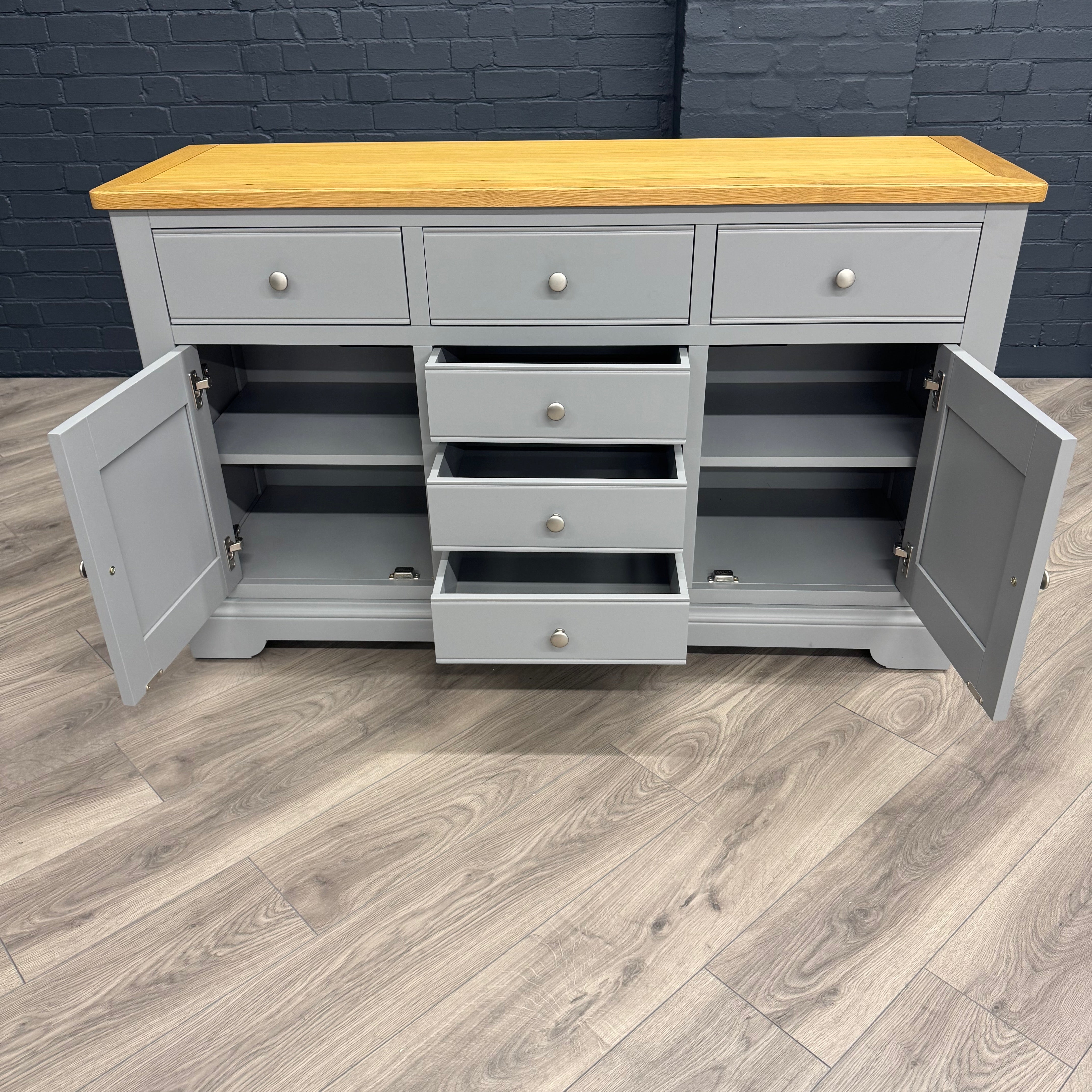 Harmony 2 Door, 6 Drawer Sideboard - Pewter