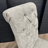 Martley Fabric Scroll Top, Button Back Dining Chair - Grey