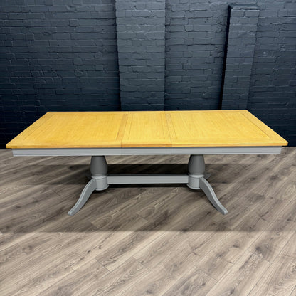 Harmony Twin Pedestal Ext Dining Table  180 to 220 - Pewter