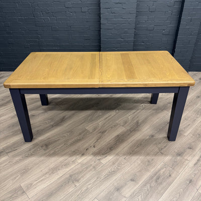 Norfolk Oak & Blue Painted Dining Table - 1.8m Butterfly Extending Table