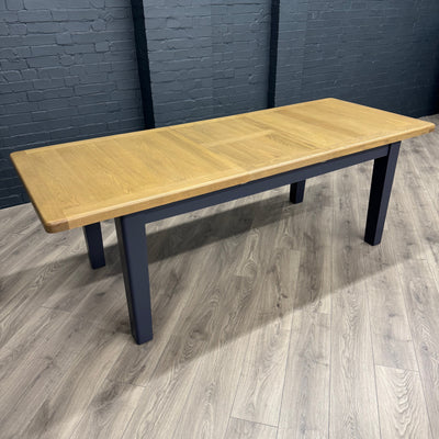 Norfolk Oak & Blue Painted Dining Table - 1.8m Butterfly Extending Table