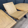 Norfolk Oak & Blue Painted - Extending Dining Table - 2.25m Oval Butterfly