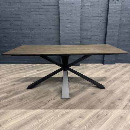 Stamford Dining Table With Metal Base - 180cm Fixed Top