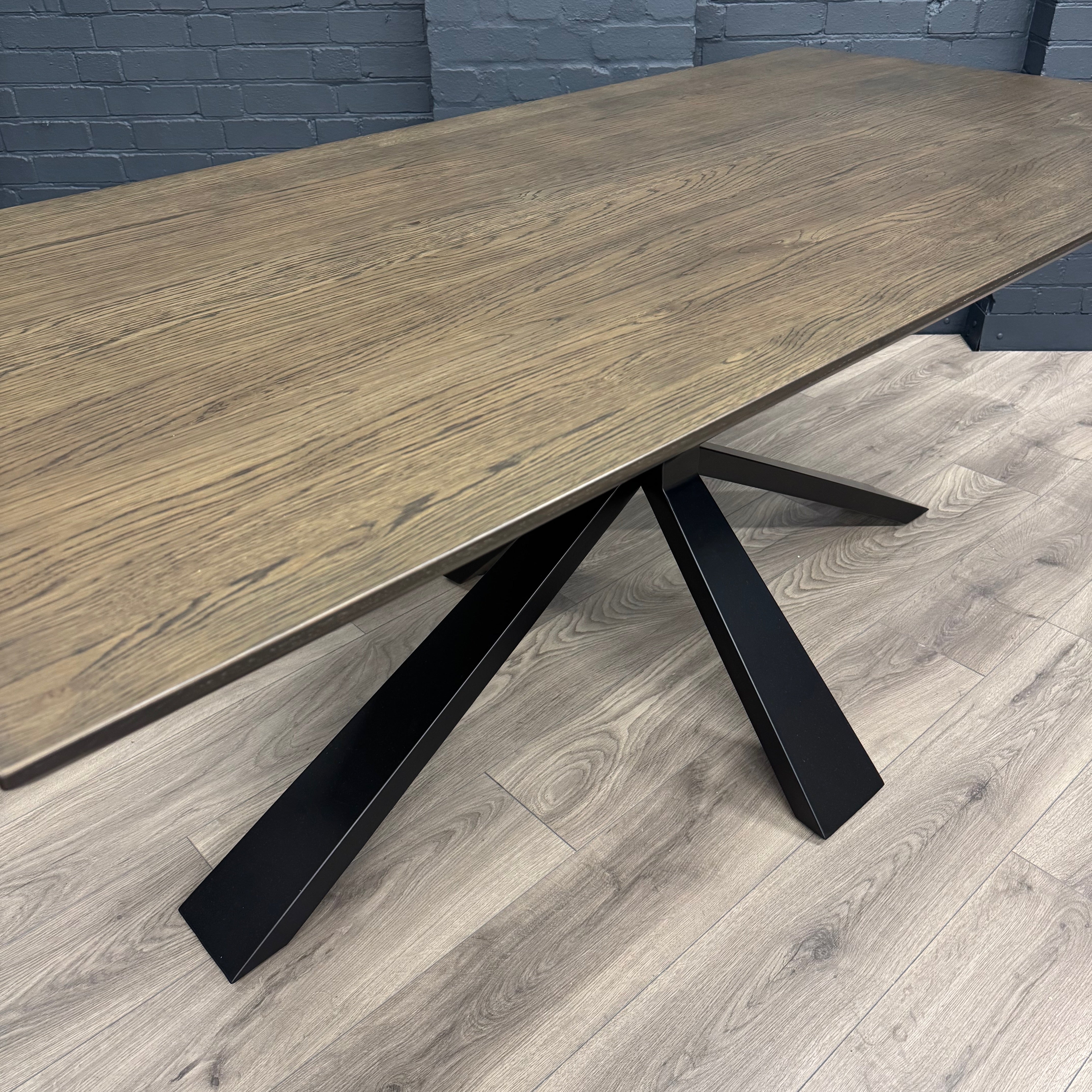 Stamford Dining Table With Metal Base - 180cm Fixed Top
