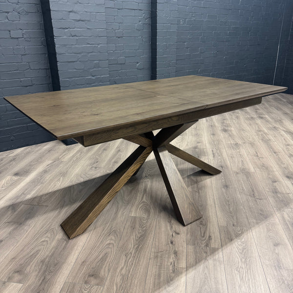 Stamford Oak Dining Table with Cross Leg Wooden Base - 160cm Extending Table