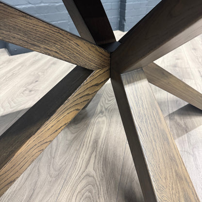 Stamford Oak Dining Table with Cross Leg Wooden Base - 160cm Extending Table