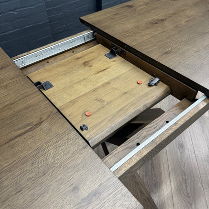Stamford Oak Dining Table with Cross Leg Wooden Base - 160cm Extending Table