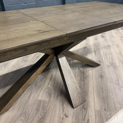 Stamford Oak Dining Table with Cross Leg Wooden Base - 160cm Extending Table