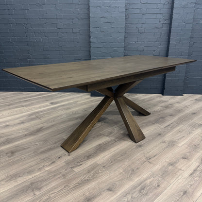 Stamford Oak Dining Table with Cross Leg Wooden Base - 160cm Extending Table