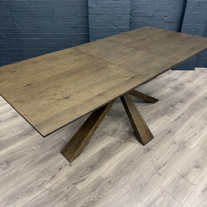 Stamford Oak Dining Table with Cross Leg Wooden Base - 160cm Extending Table