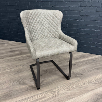 Fusion Oak Large Dining Table PLUS 6x Fusion Platinum Cantilever Dining Chairs
