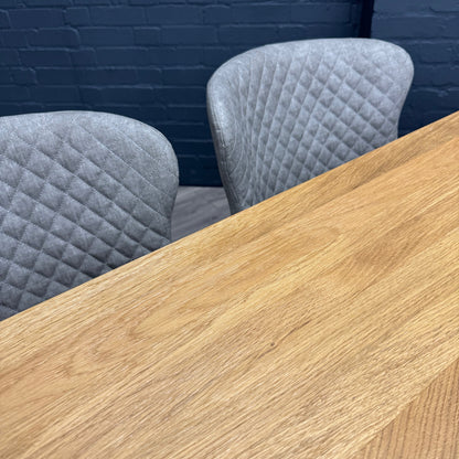 Fusion Oak Small Dining Table & Bench PLUS X2 Fusion Platinum Cantilever Dining Chairs