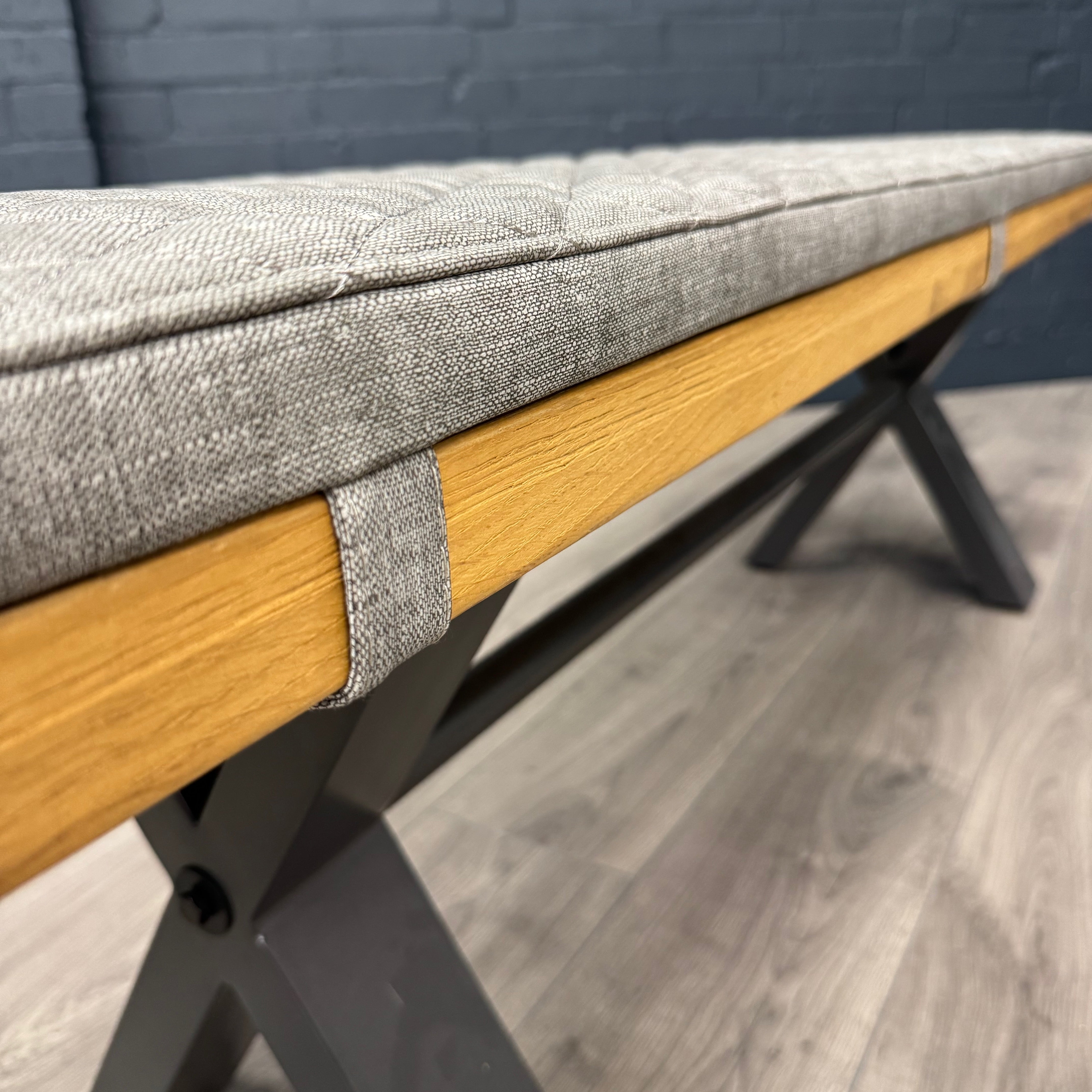 Fusion Oak Small Dining Table & Bench PLUS X2 Fusion Platinum Cantilever Dining Chairs