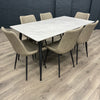 Imperia Sintered Stone - Large Table, PLUS 6x Grey Chairs