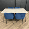 Finchley Sintered Stone - Large Table PLUS 4x Luxury Blue Carver Chairs
