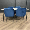 Finchley Sintered Stone - Large Table PLUS 4x Luxury Blue Carver Chairs