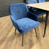 Finchley Sintered Stone - Large Table PLUS 4x Luxury Blue Carver Chairs