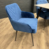 Finchley Sintered Stone - Large Table PLUS 4x Luxury Blue Carver Chairs