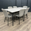 Oliver Sintered Stone - Large Table, PLUS 6x Light Grey Chairs