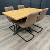 Fusion Oak - Compact Dining Table, PLUS 4x Brown Cantilever Chairs