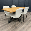 Fusion Oak - Compact Dining Table, PLUS 4x Ivory Chairs