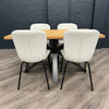 Fusion Oak - Compact Dining Table, PLUS 4x Ivory Chairs