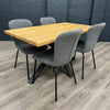 Fusion Oak - Compact Dining Table, PLUS 4x Dark Grey Chairs