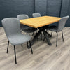 Fusion Oak - Compact Dining Table, PLUS 4x Dark Grey Chairs