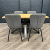 Fusion Oak - Compact Dining Table, PLUS 4x Dark Grey Chairs