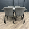 Oliver Sintered Stone - Small Table PLUS 4x Dark Grey Chairs