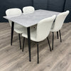 Oliver Sintered Stone - Small Table PLUS 4x Ivory Chairs