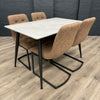 Oliver Sintered Stone - Small Table, PLUS 4x Brown Cantilever Chairs
