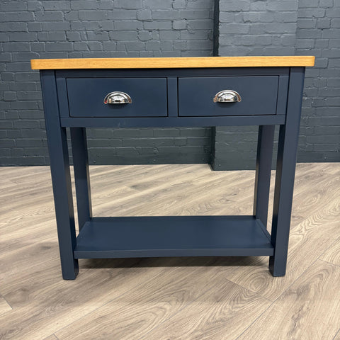 Oregon Oak & Blue Painted - Console Table (Showroom Clearance)