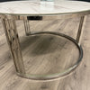 Designer Glass & Chrome Round Coffee Table Nest (Showroom Clearance)