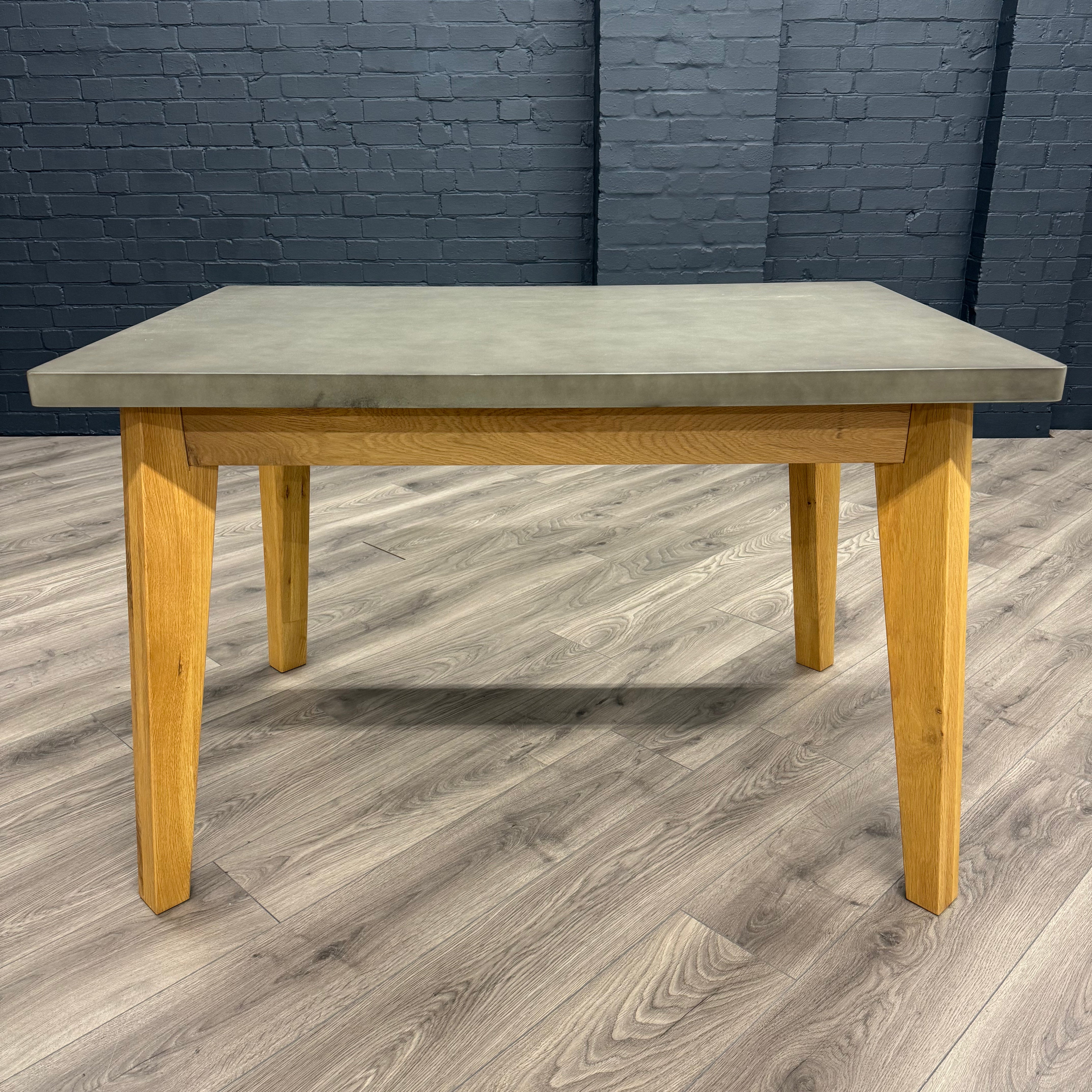 Solid Oak & Concrete - 1.2m Table, PLUS 4x Luxury Blue Chairs