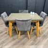 Solid Oak & Concrete - 1.2m Table, PLUS 4x Luxury Grey Chairs