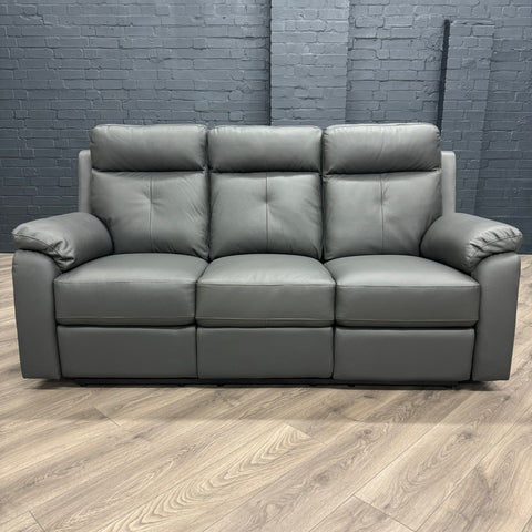 Milano Leather Sofa - 3 Seater - Electric Recliner - Anthracite