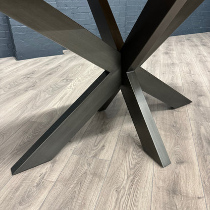 Havana Industrial Oak - 2m Oval Table, PLUS 6x Light Grey Velvet Chairs