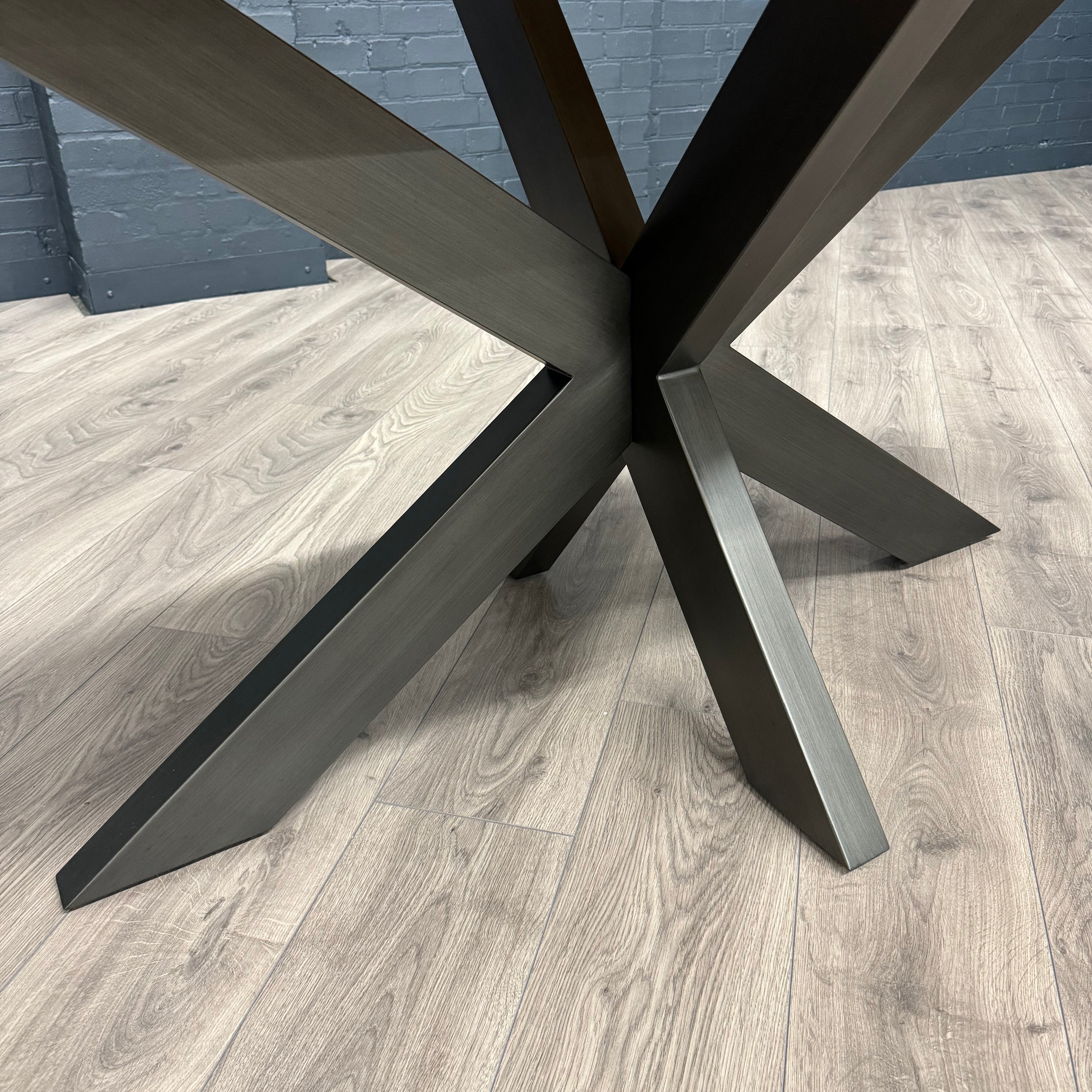 Havana Industrial Oak - 2m Oval Table, PLUS 6x Blue Velvet Chairs
