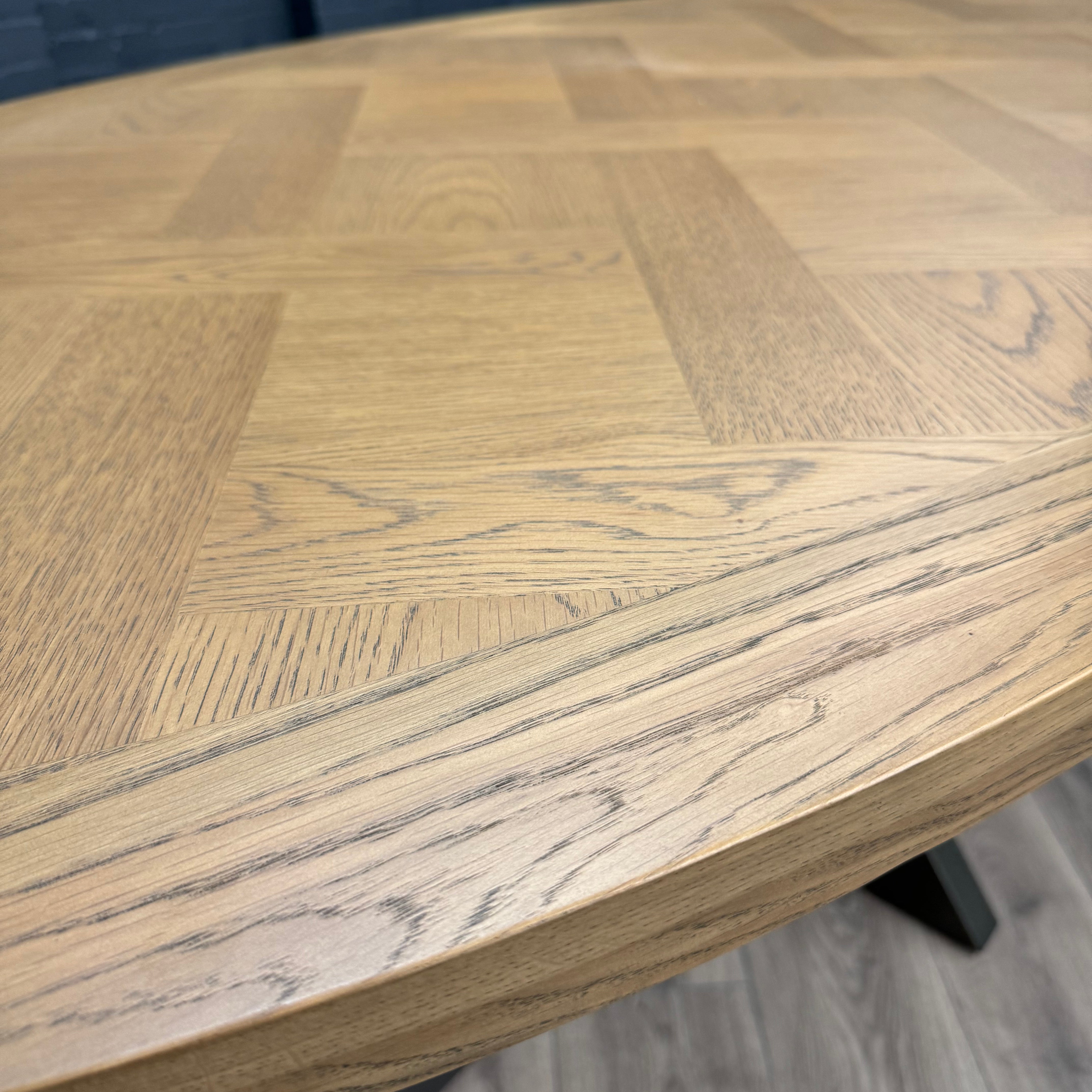Havana Industrial Oak - 2m Oval Table, PLUS 6x Blue Velvet Chairs